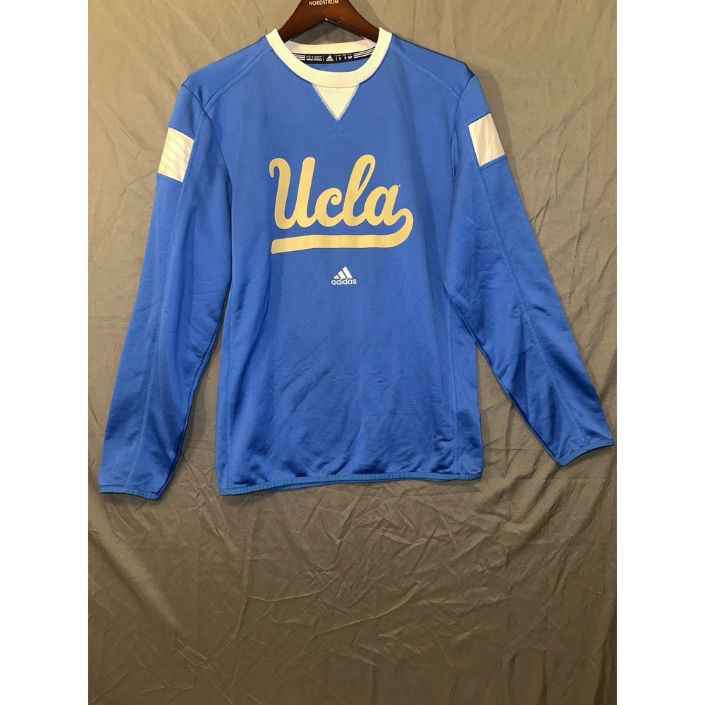 Adidas UCLA Bruins Shirt Men's Small Blue Long Sleeve Crew Neck Climalite‎ Logo